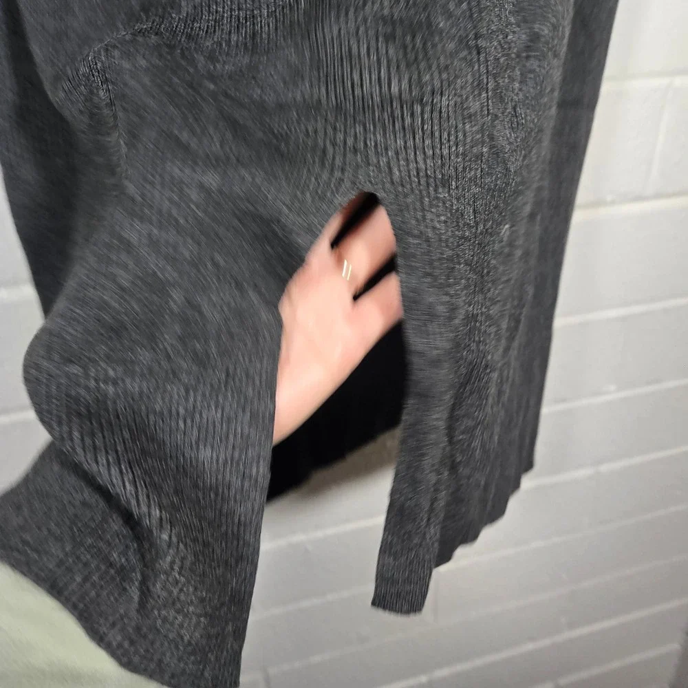 Tahari Ribbed Knit Midi Skirt Charcoal Gray Large 16-20 Office Lounge Casual‎ - Picture 7 of 7